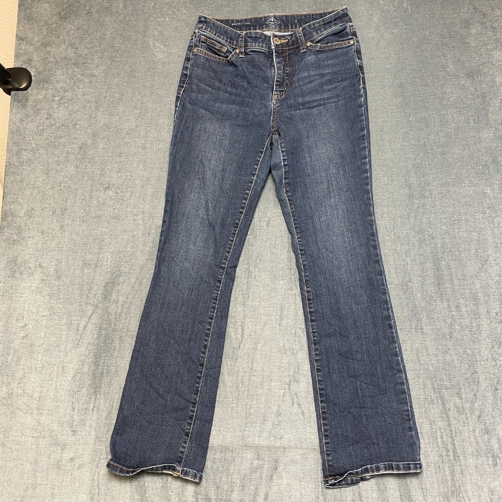 St. John's Bay Jeans Womens 6 28x30.5 Blue Denim Cotton Stretch Bootcut Leg